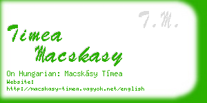 timea macskasy business card